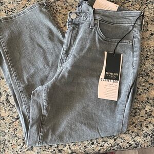 NYDJ Curves 360 Straight Leg Gray Jeans